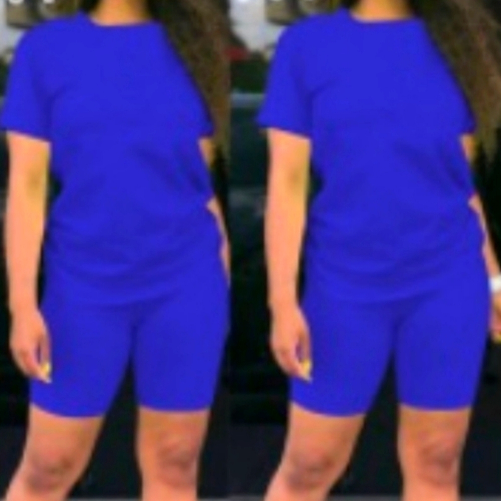 2 piece biker short set